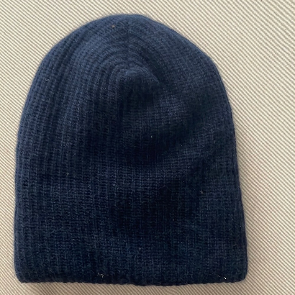 The Elder Statesman Navy Blue Cashmere Beanie